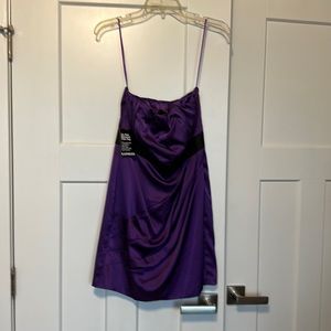 Purple strapless dress
